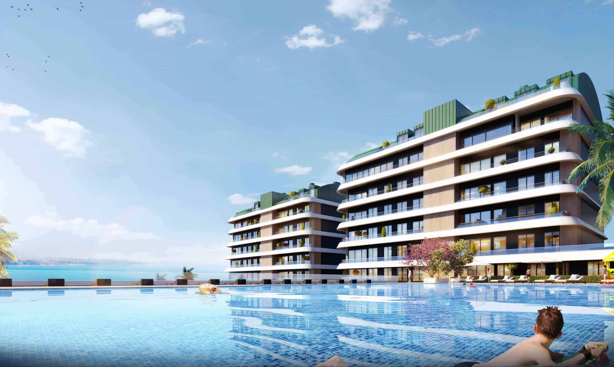 Marina 24 Project with sea view apartments for sale in Istanbul Buyukcekmece